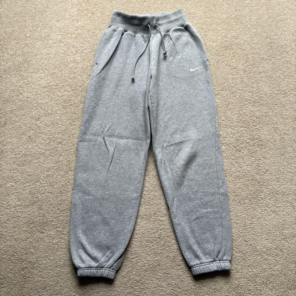 Nike Pants Womens XS Heather Gray Fleece Joggers Sweatpants Elastic‎ Drawstring
